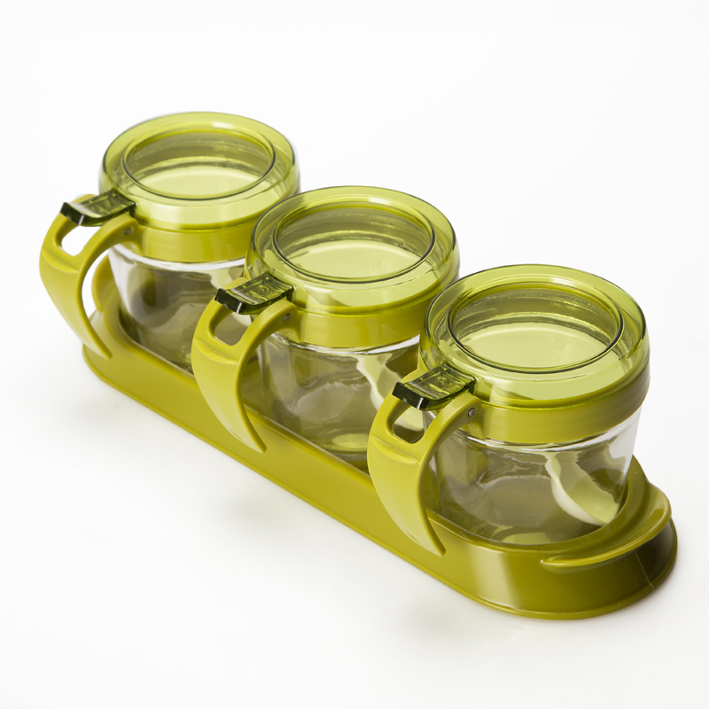 glass spice jar set
