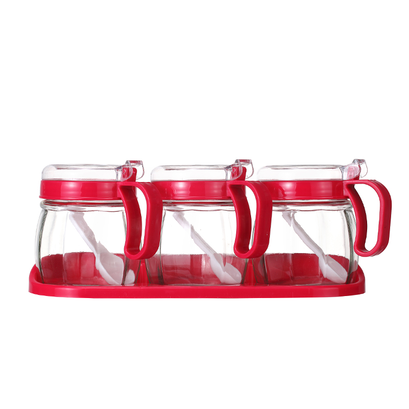 glass spice jar set